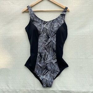 AMOENA Florida Full Bodice Swimsuit - black / white / silver Size 16